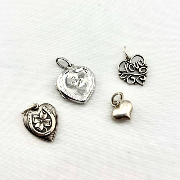 Vintage Sterling Silver 925 Love & Luck Charm Bundle - Lot of 4 - Picture 1 of 8